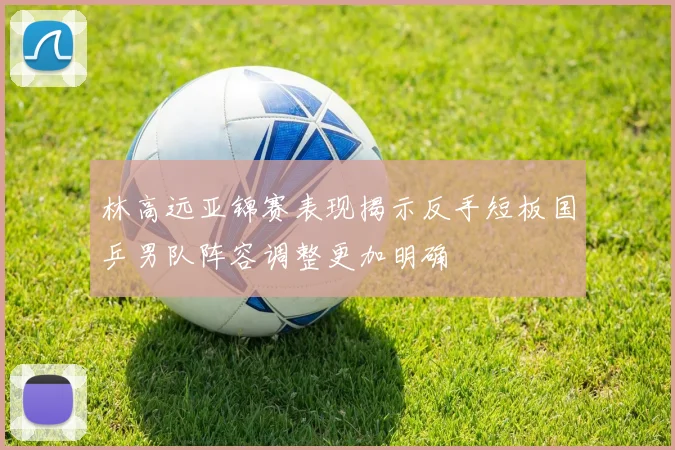 林高远亚锦赛表现揭示反手短板国乒男队阵容调整更加明确